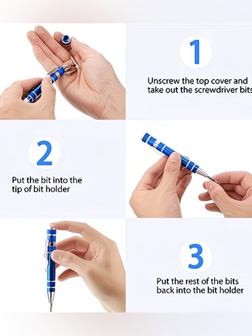8-in-1 Magnetic Pocket Screwdriver Tool - Portable, Durable Aluminum Alloy - Picture 3 of 10